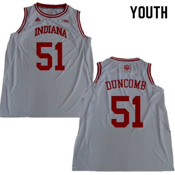 Youth #51 Logan Duncomb Indiana Hoosiers College Basketball Jerseys Sale-White